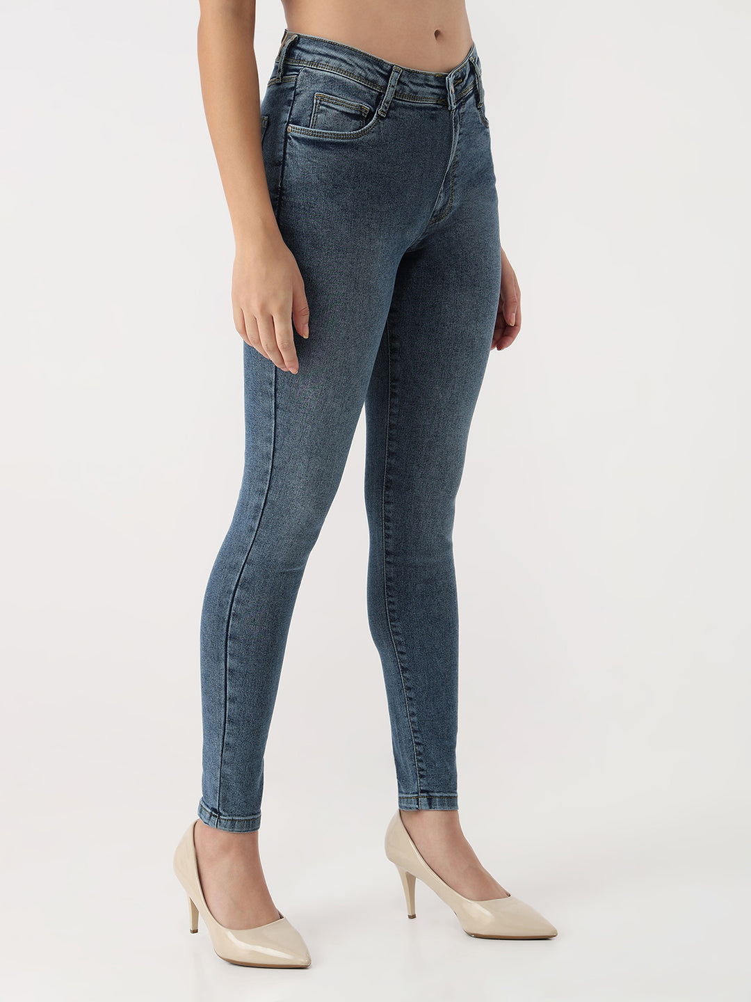 Women Medium Blue High-Rise Skinny Jeans
