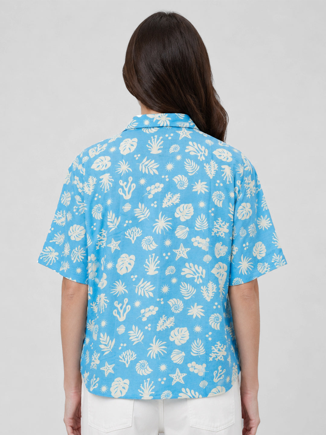 Women Sky Crop Shirt