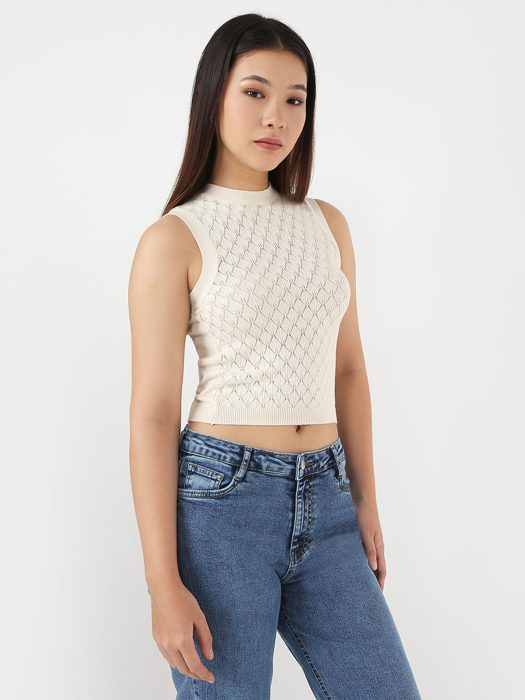 Women Ivory Slim Tank Top