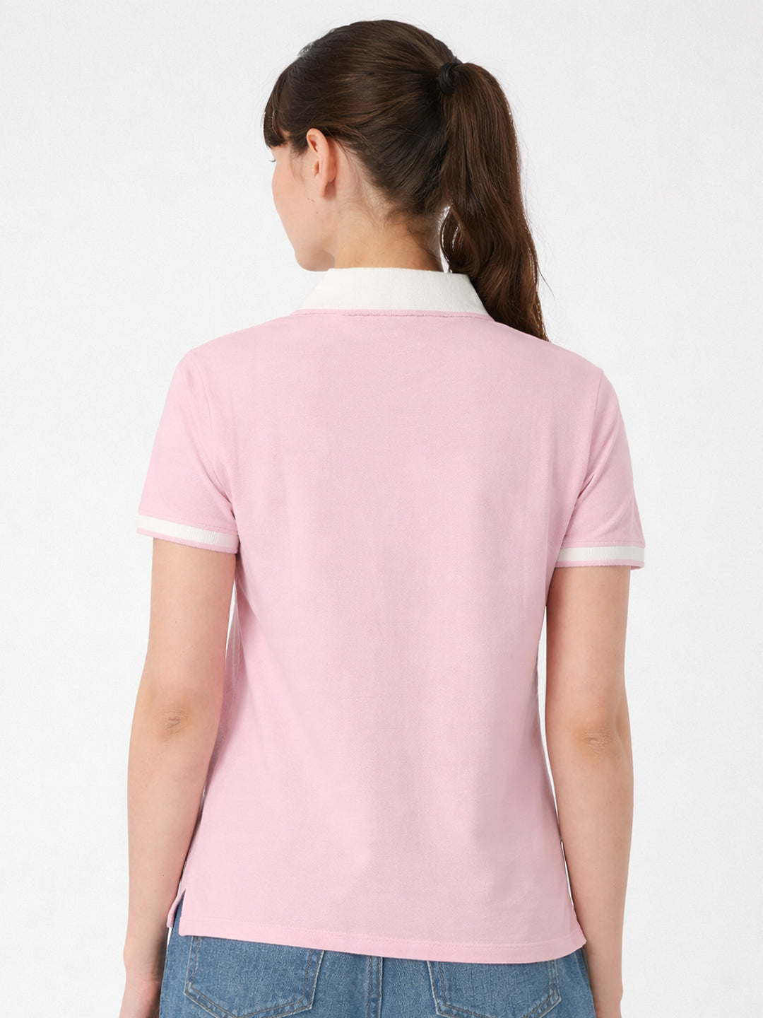 Women Pink Polo T-Shirt
