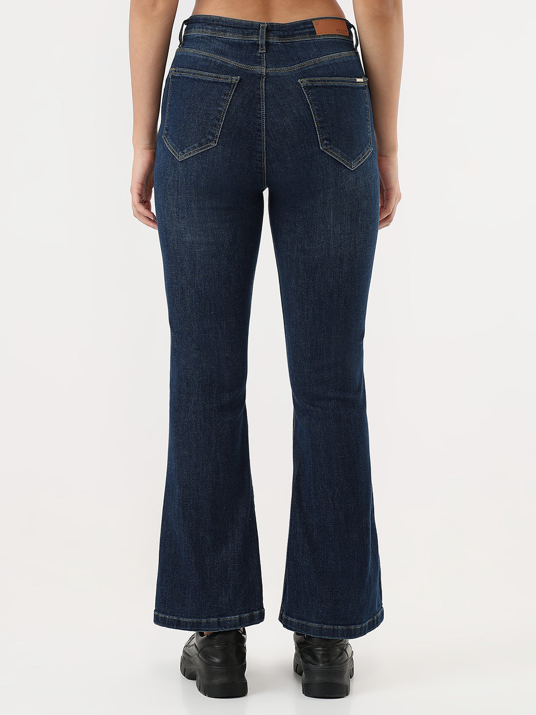Dark Blue High-Rise Flare Jeans