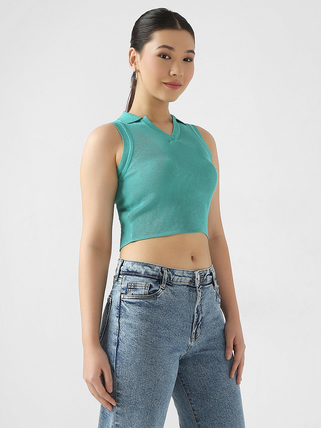 Women Slim Fit Ribbed Tops