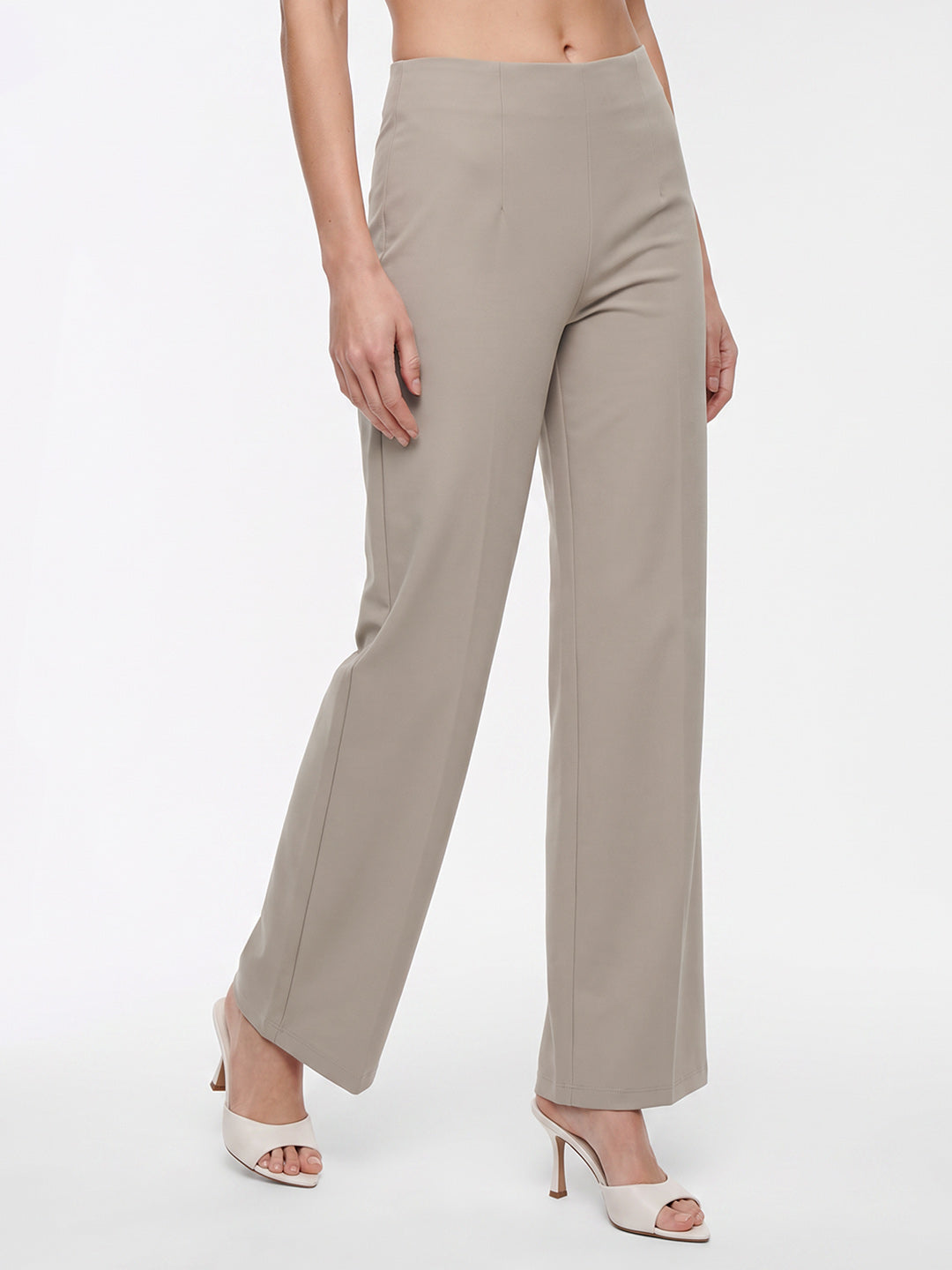 Women Light Fawn Wide Leg Treggings