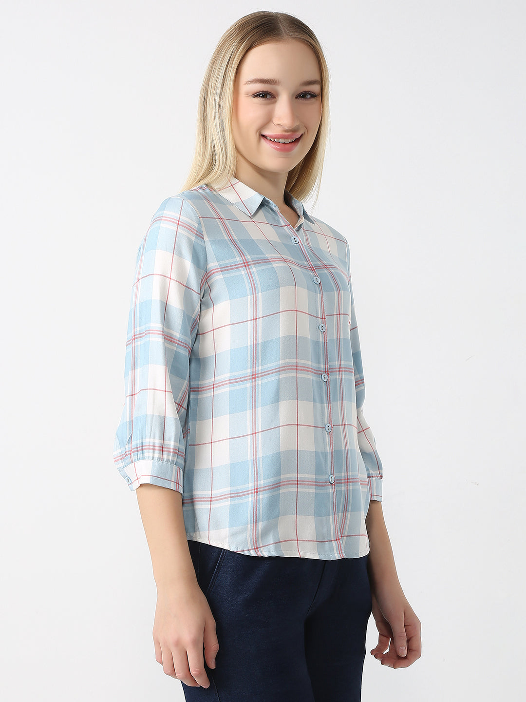 Women Slim Fit Checks Shirt