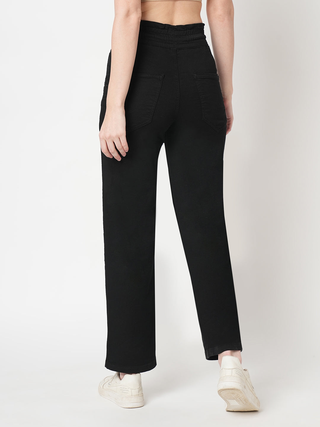 Women Black High-Rise Joggers
