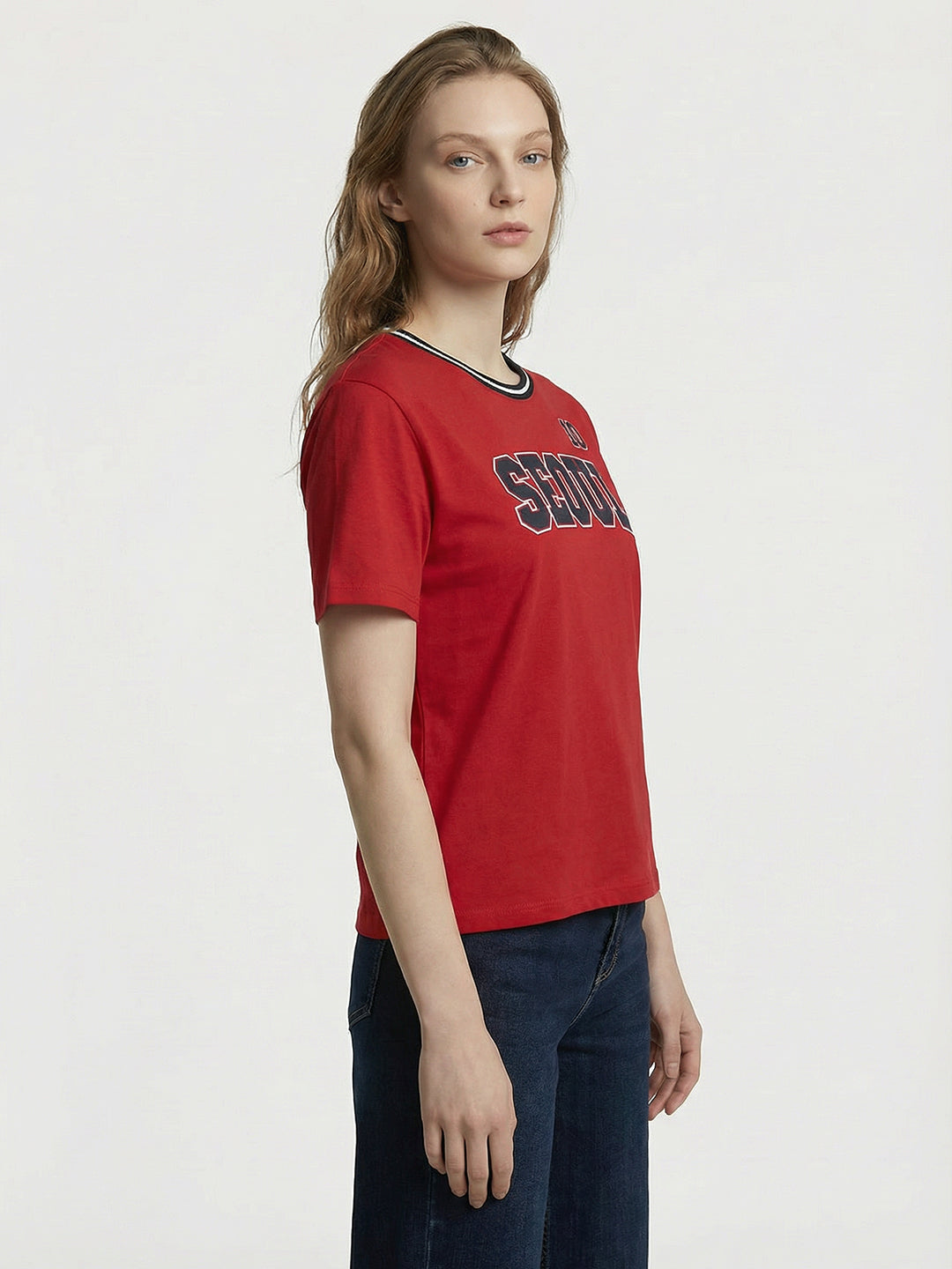 Women Red Oversized T-Shirt