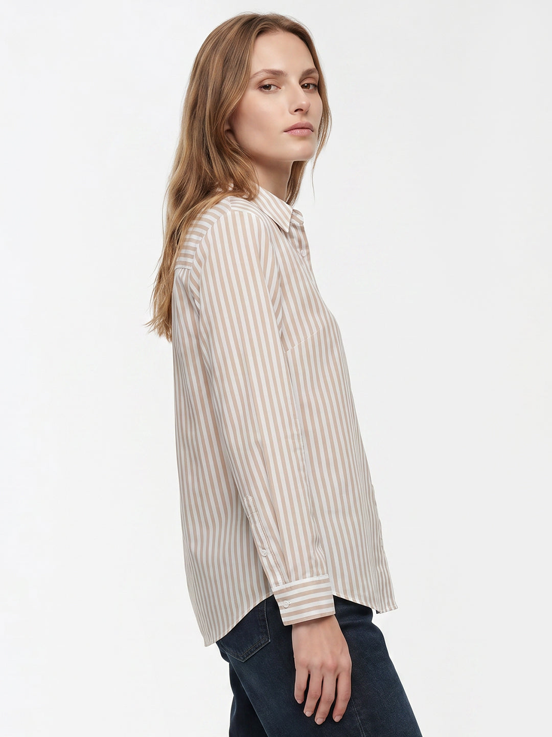 Women Beige/White Shirt