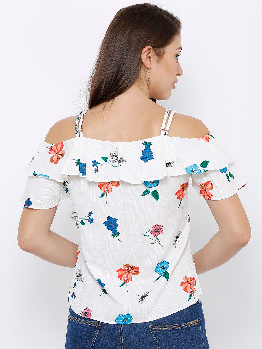 Women Off White Off Shoulder Top