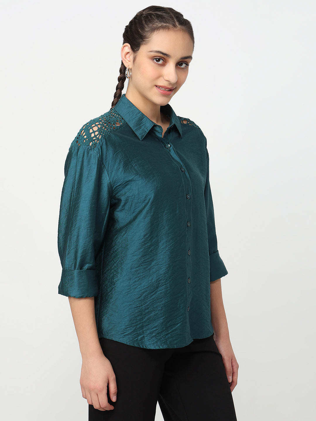 Women Deep Lake Oversized Shirt