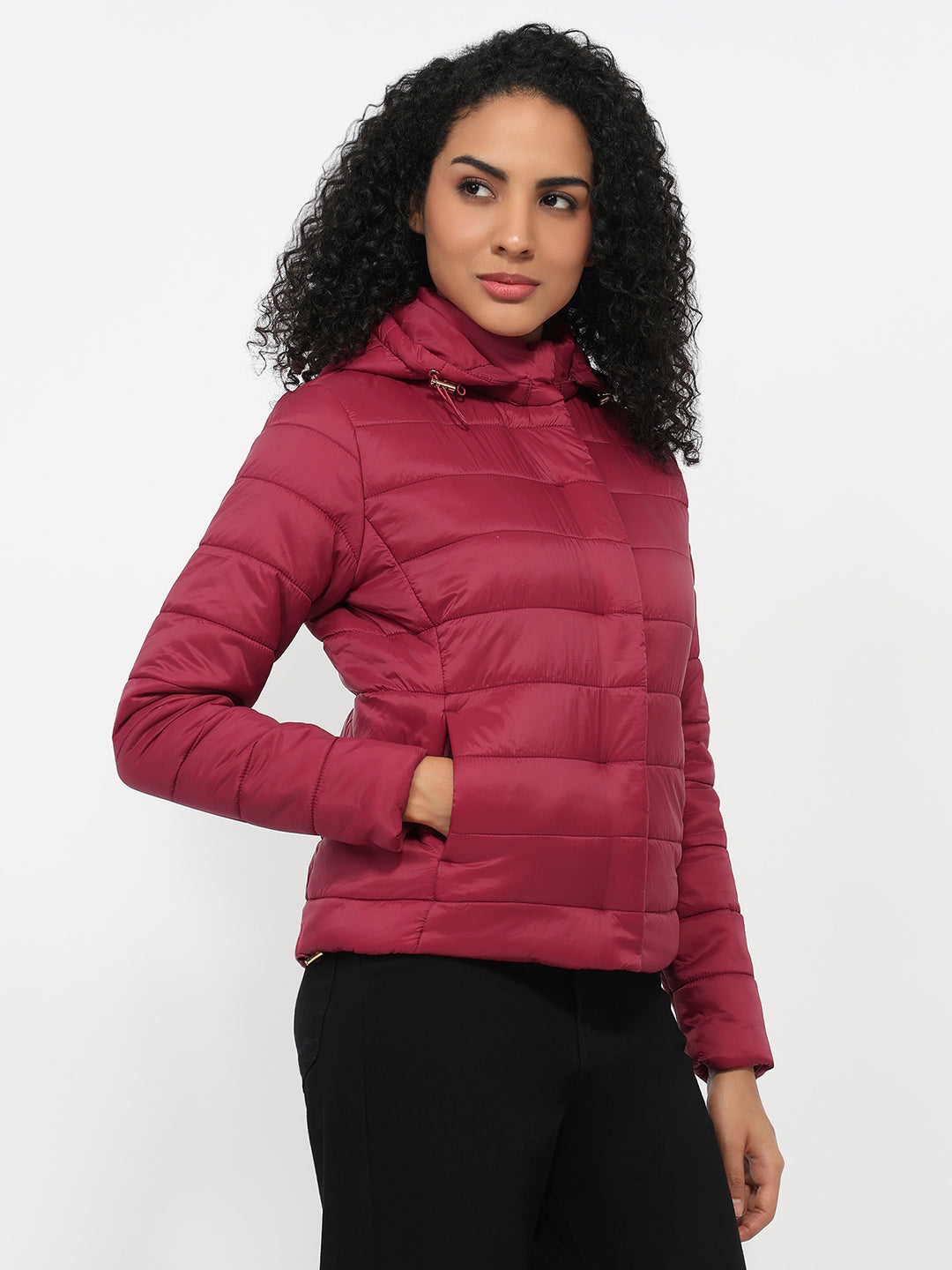 Women Maroon Winter Jacket