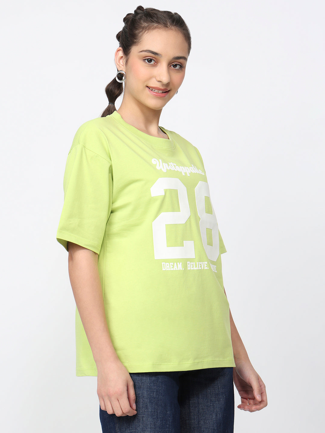 Women Lime Oversized T-Shirt