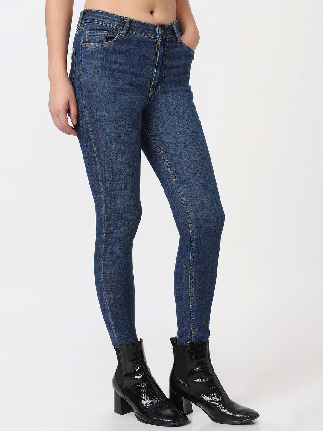 Women Blue High-Rise Skinny Jeans