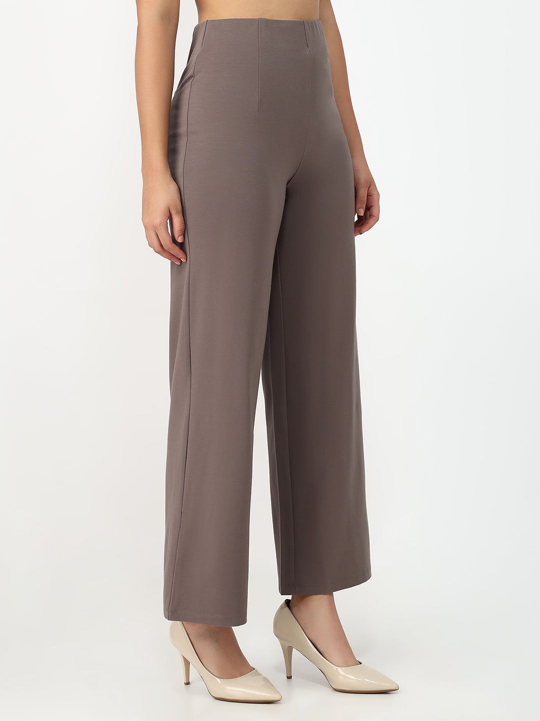 Women Frost Grey Wide Leg Treggings