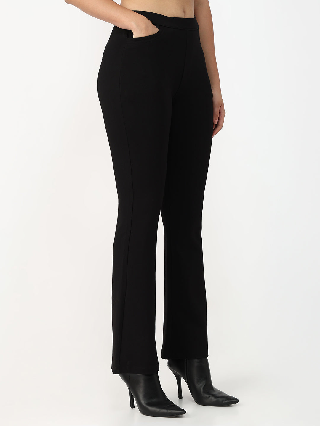 Women Black Flare Treggings