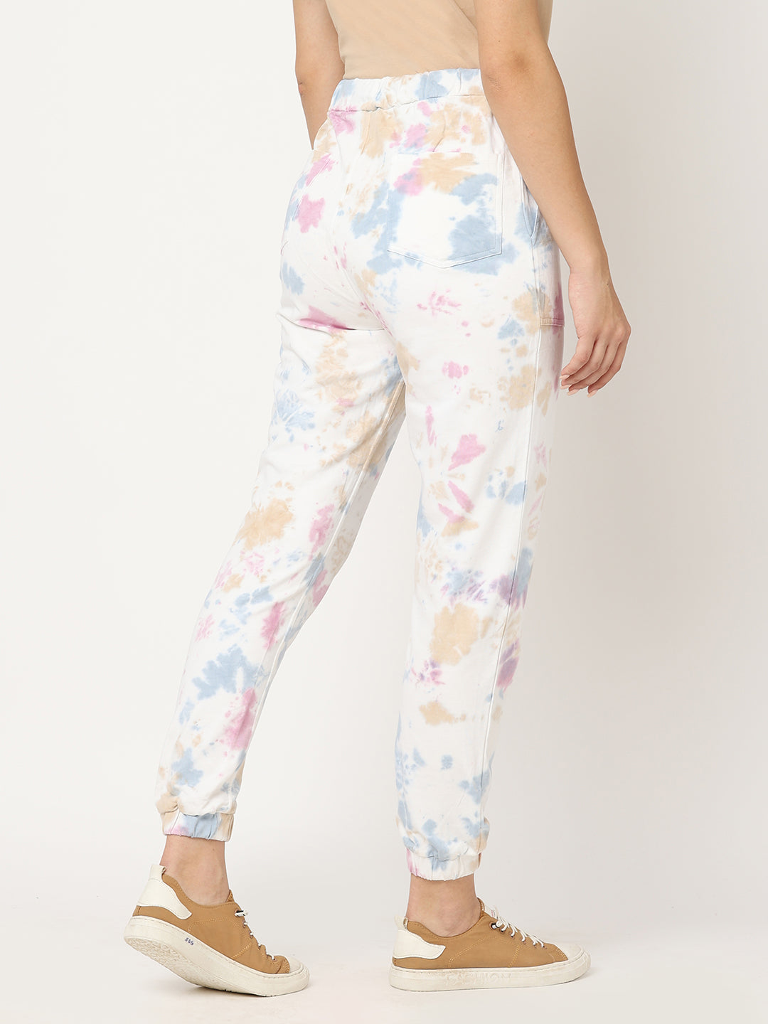 Women Pink Tie-Dye Athleisure Joggers