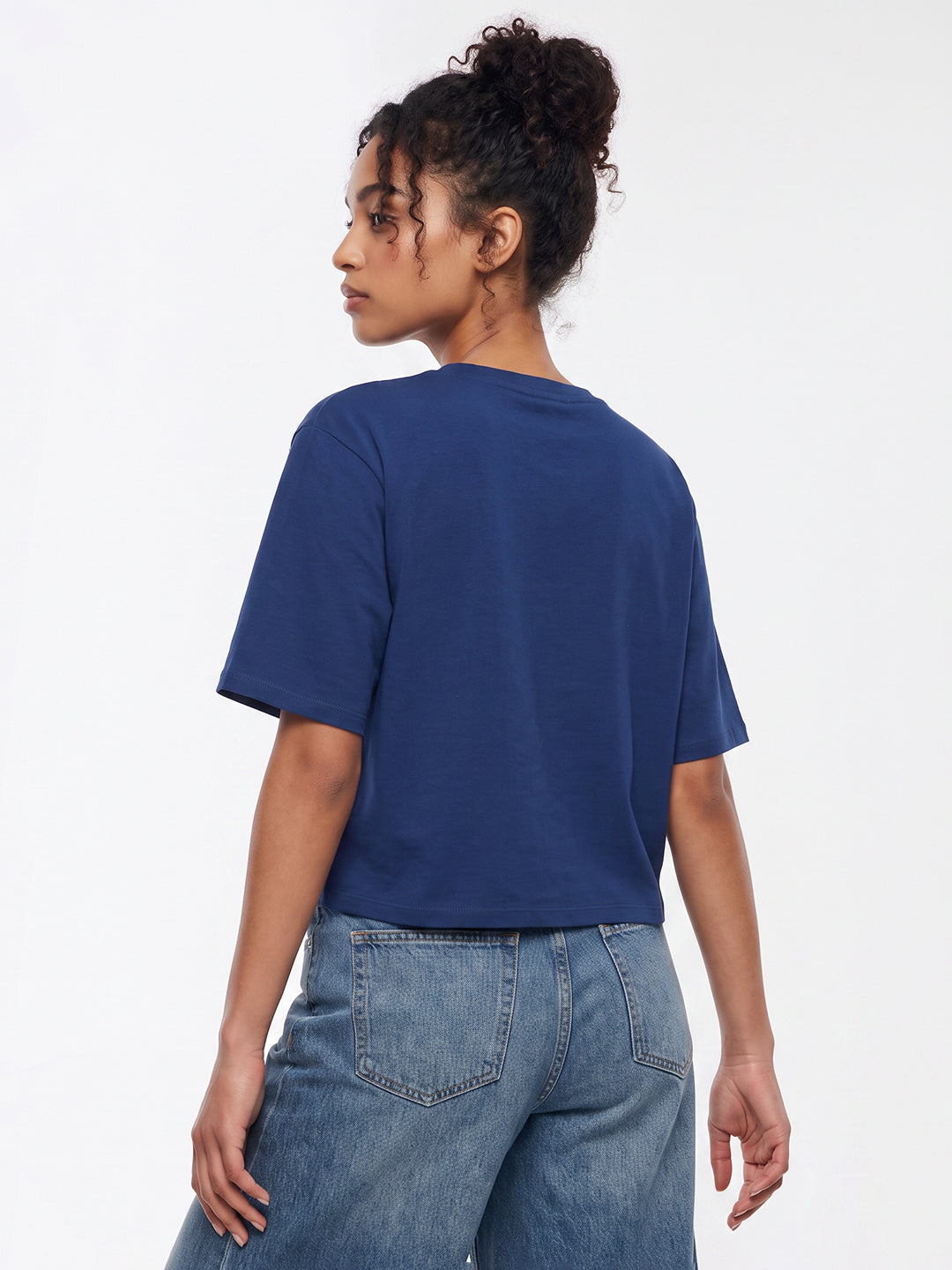 Indigo Graphic Crop Tees