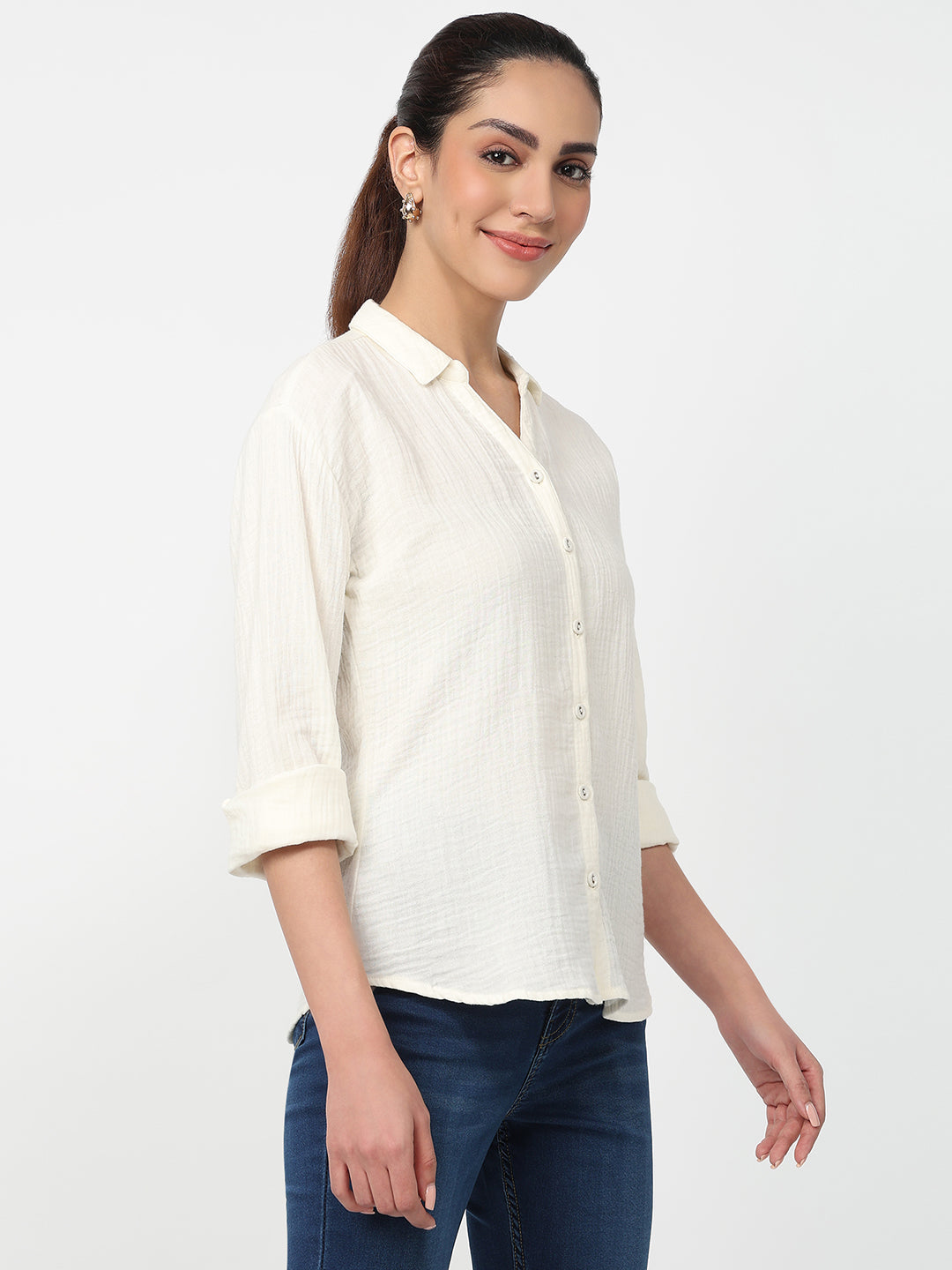 Women Ivory Slim Shirt