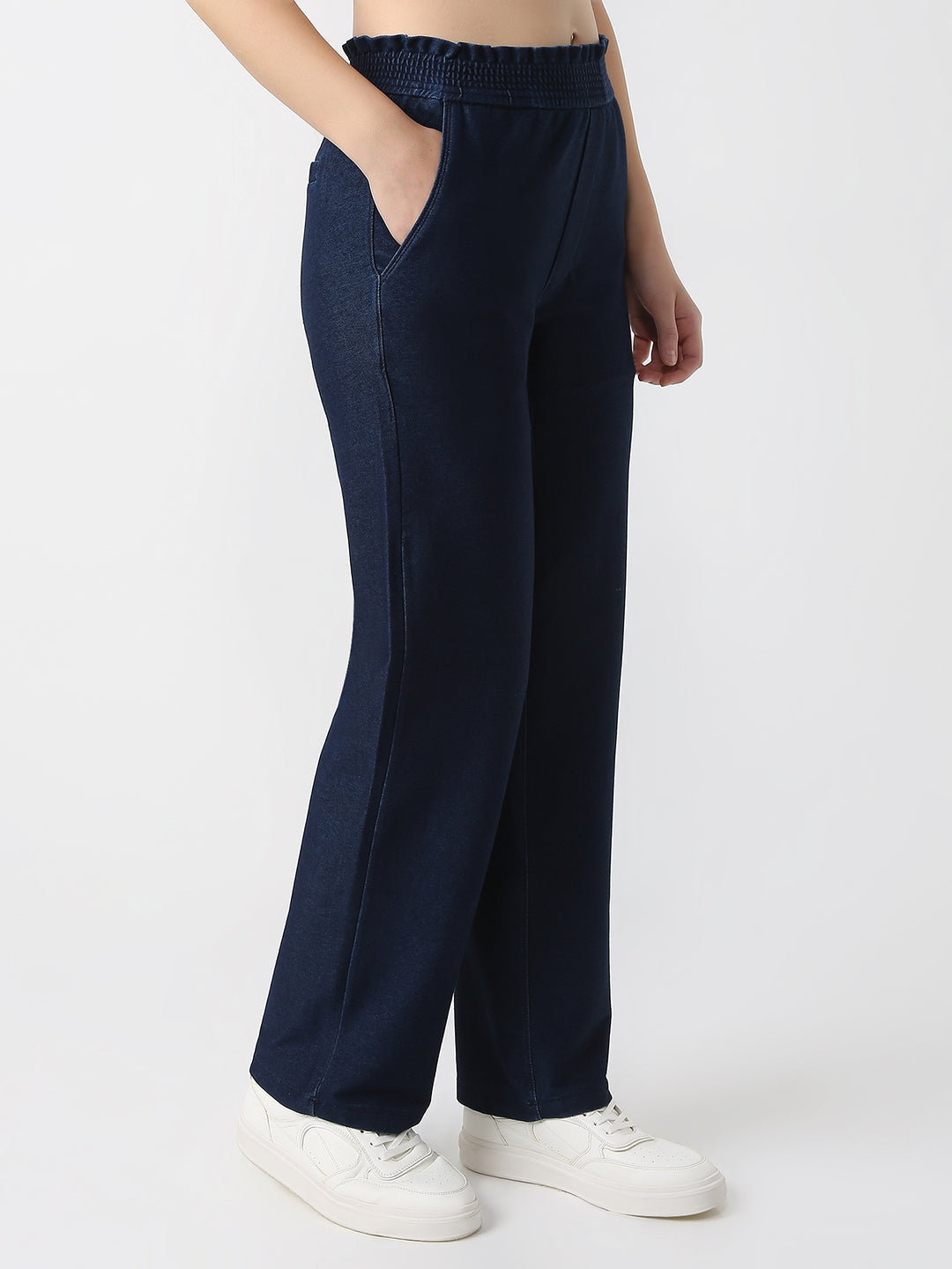 Women Dark Blue Wide Leg Jeggings