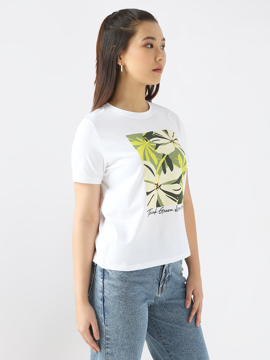 Women Slim Fit Printed Graphic Tees