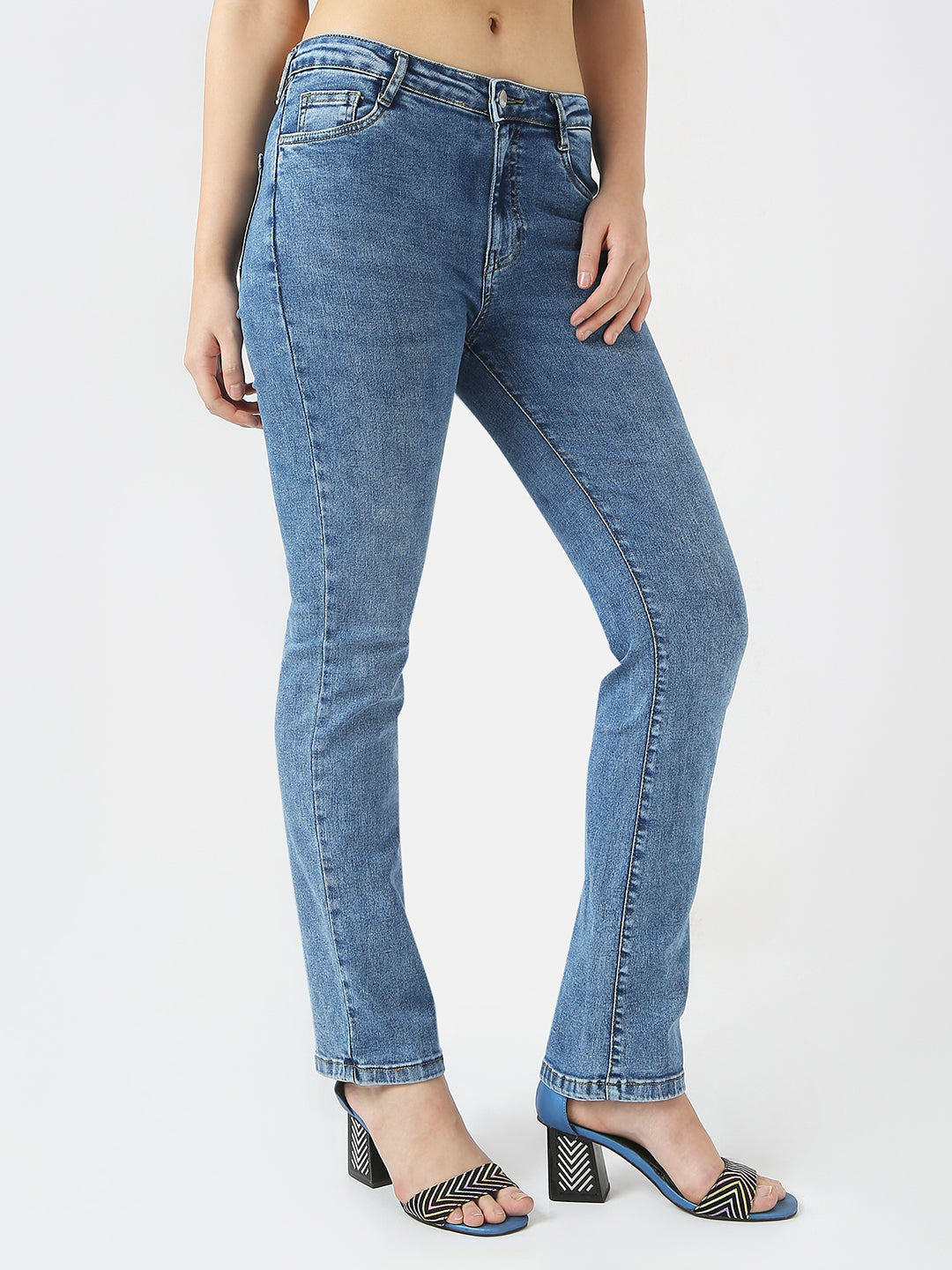 Women High Rise Slim Straight Fit Jeans