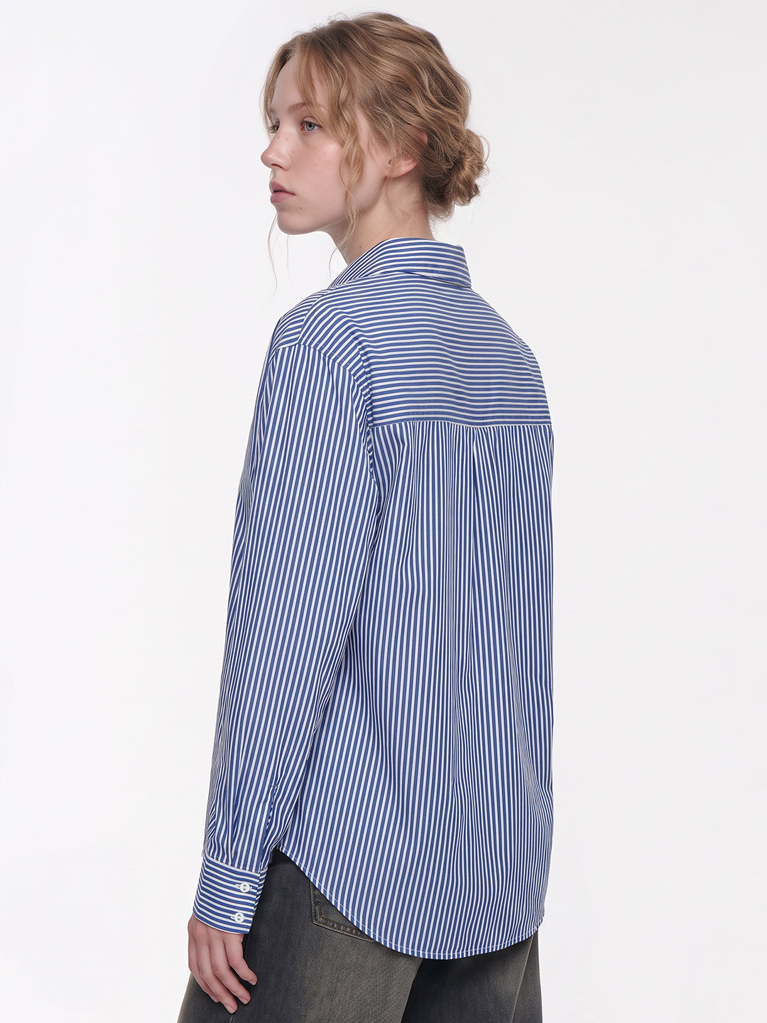 Electric Blue Stiped Oversized Shirt