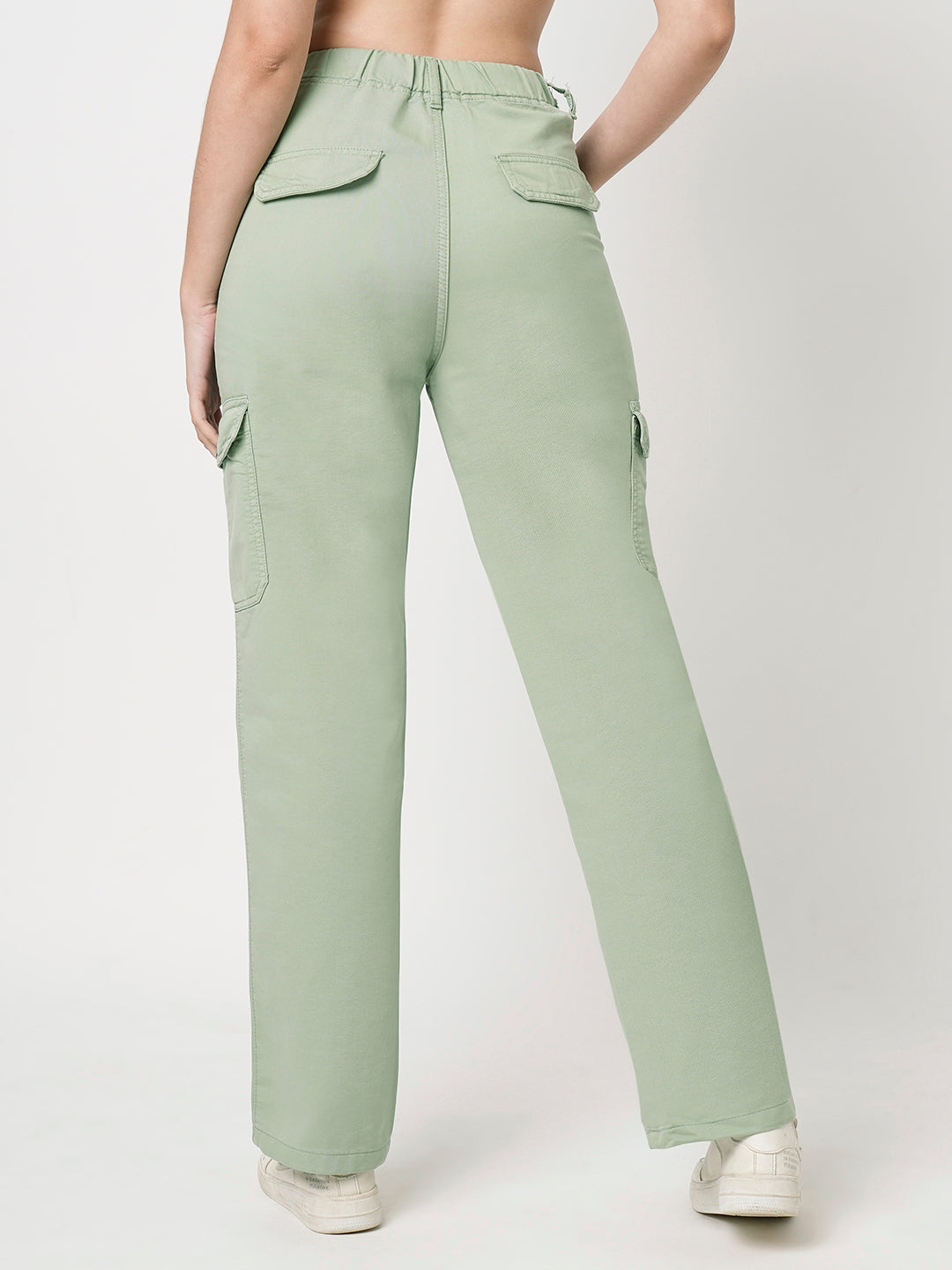 Women Mint High-Rise Cargo