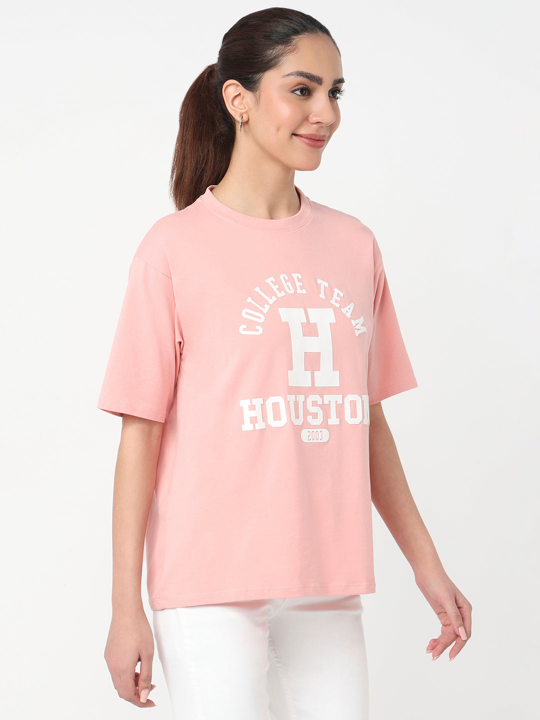 Women Blush Pink Oversized T-Shirt