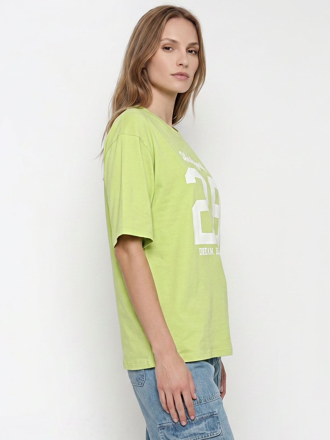 Women Lime Oversized T-Shirt
