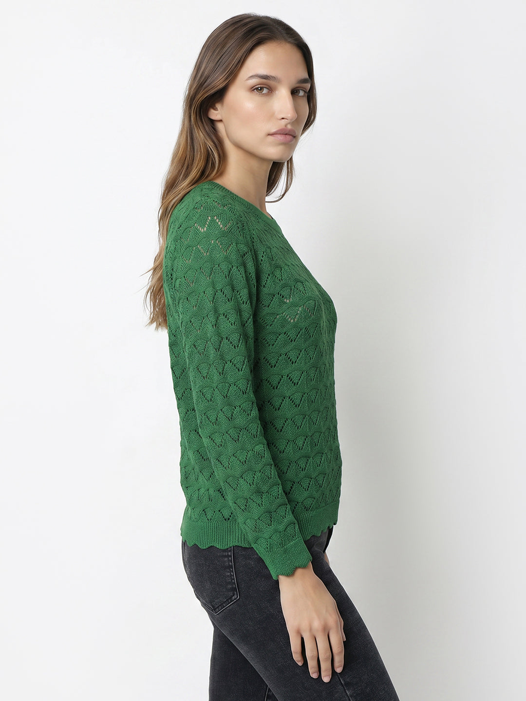 Women Matcha Green Ponitelle Top