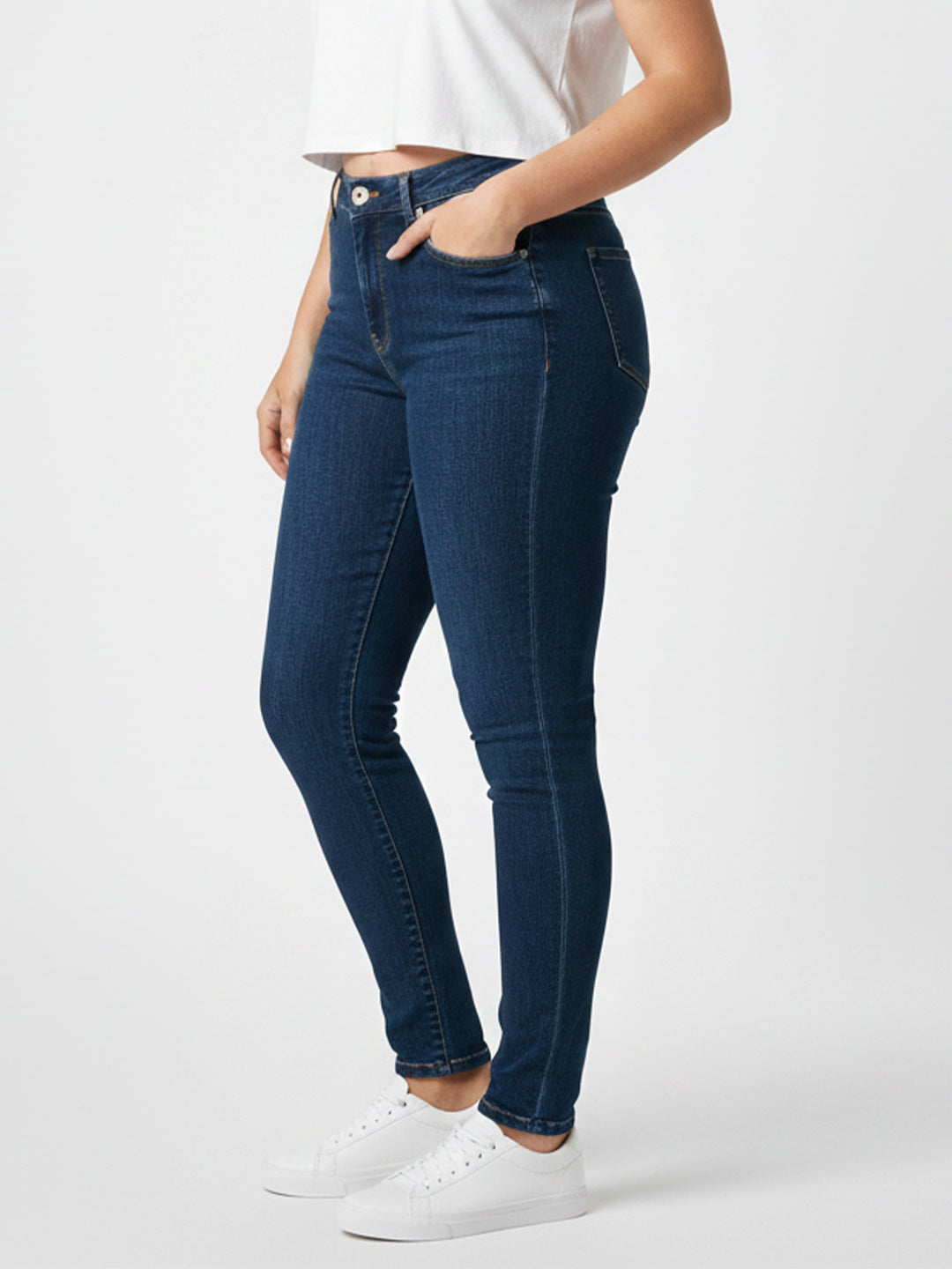 Women Blue High-Rise Skinny Jeans