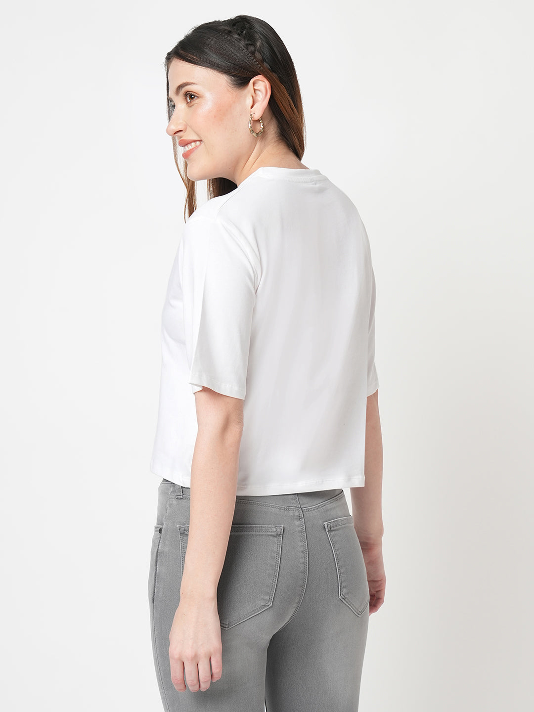 Women White Graphic Tees