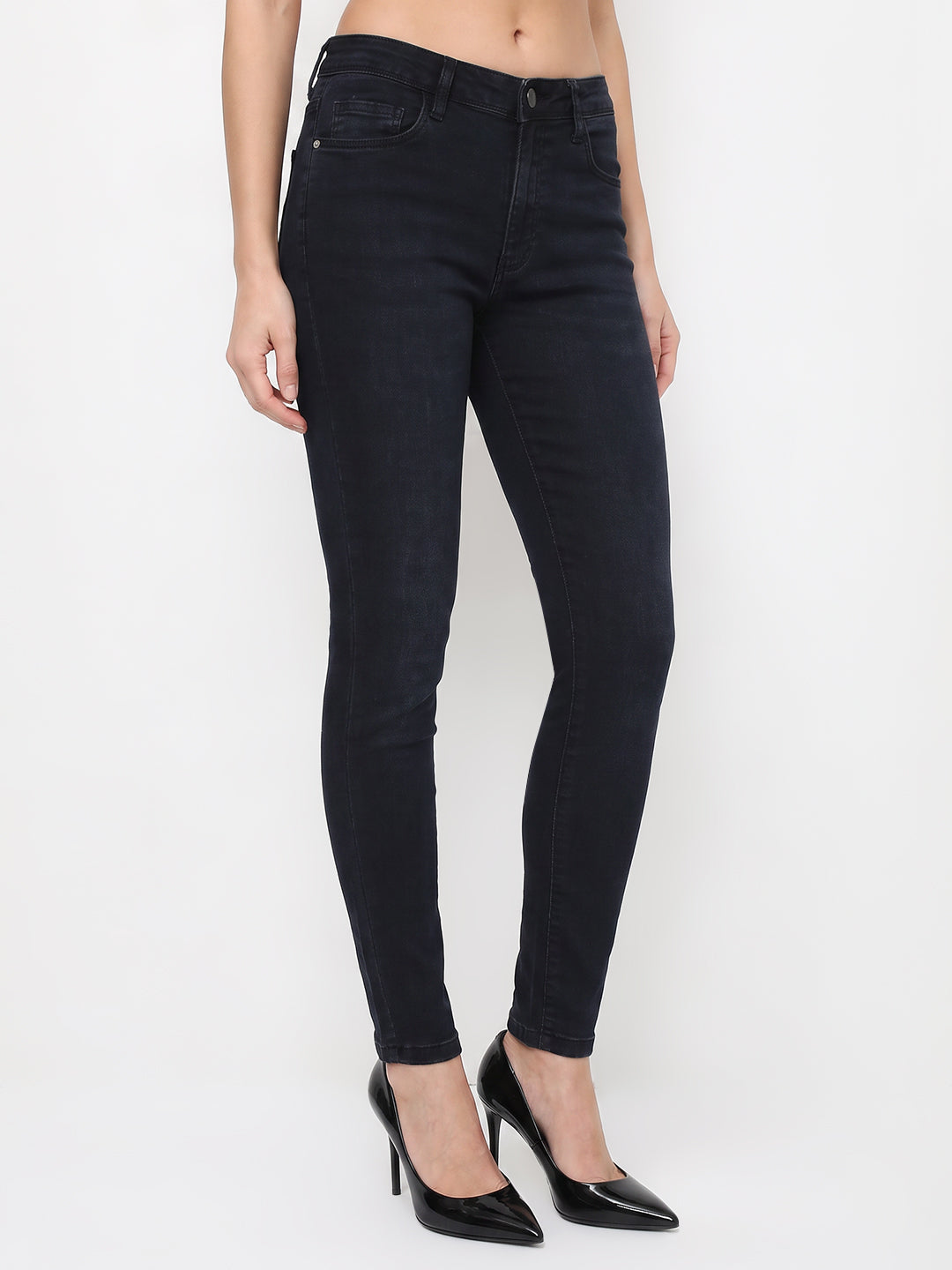 Women Dark Blue High-Rise Skinny Jeans
