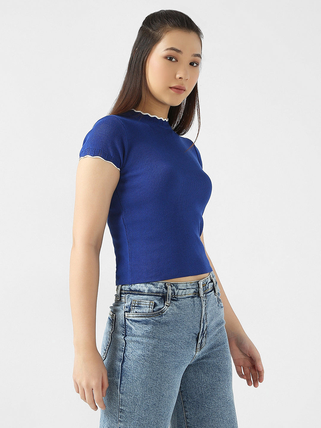 Women Slim Fit Ribbed Tops