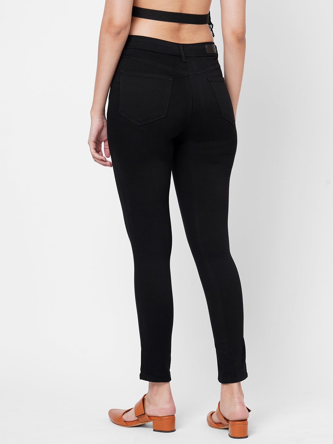 Women Black High-Rise Slimming Skinny Jeans