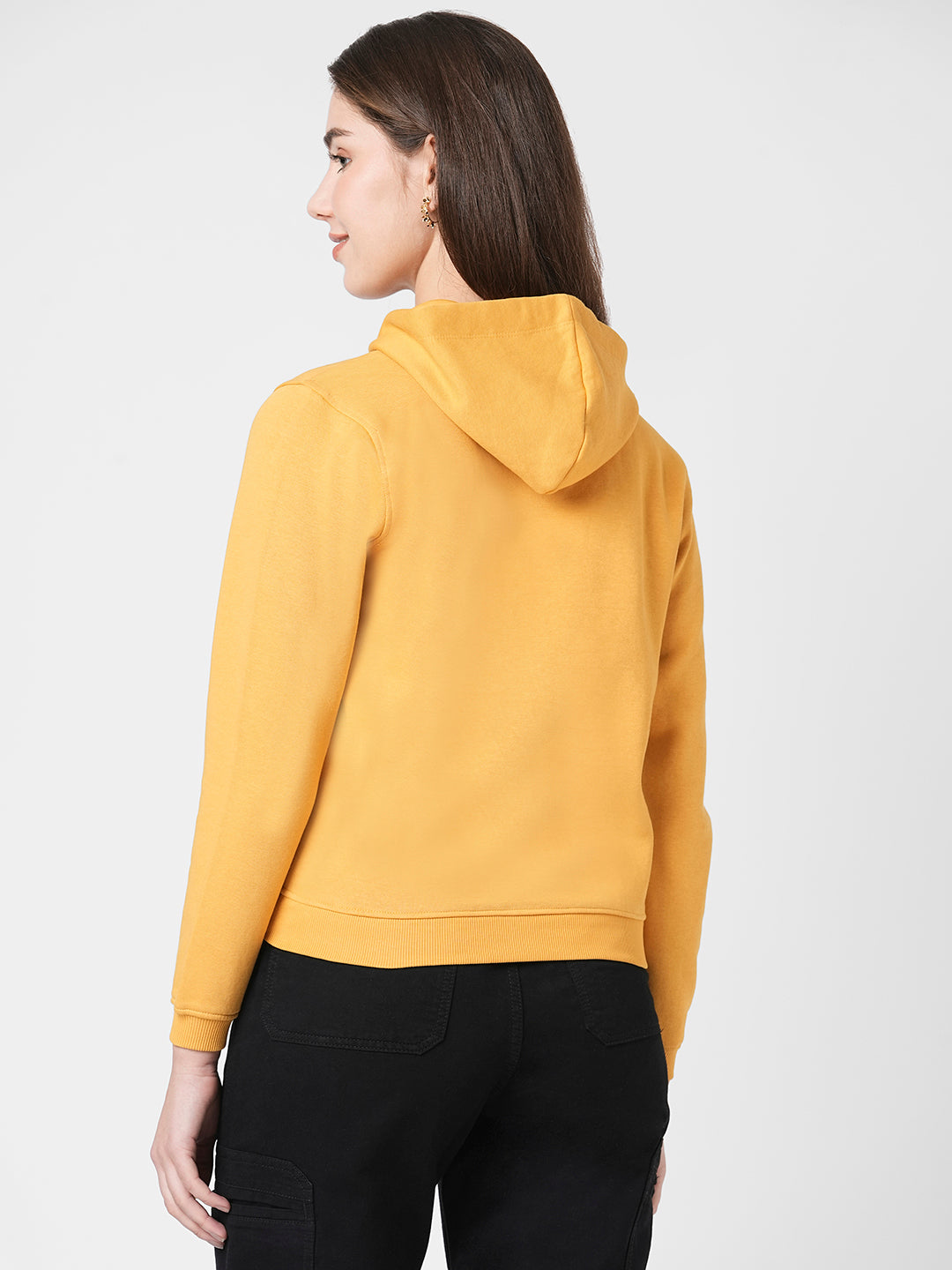 Women Mustard Slim Fit Sweatshirt