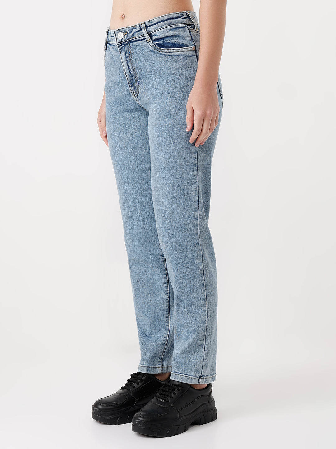 Women High Rise Mom Fit Jeans