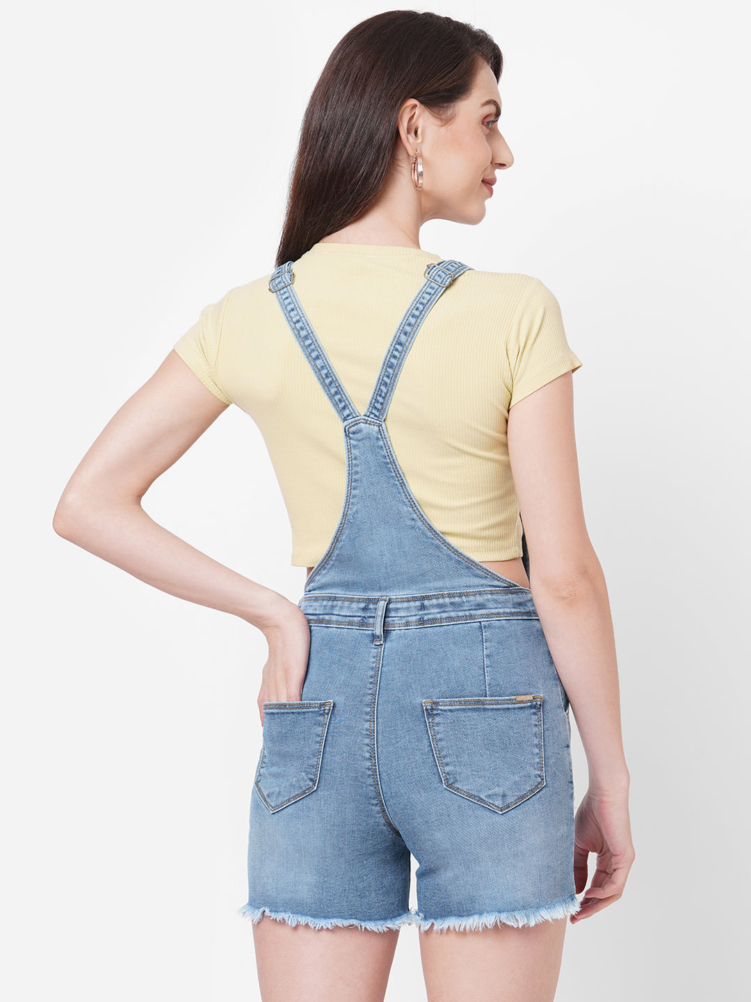 Women Medium Blue Solid Dungaree