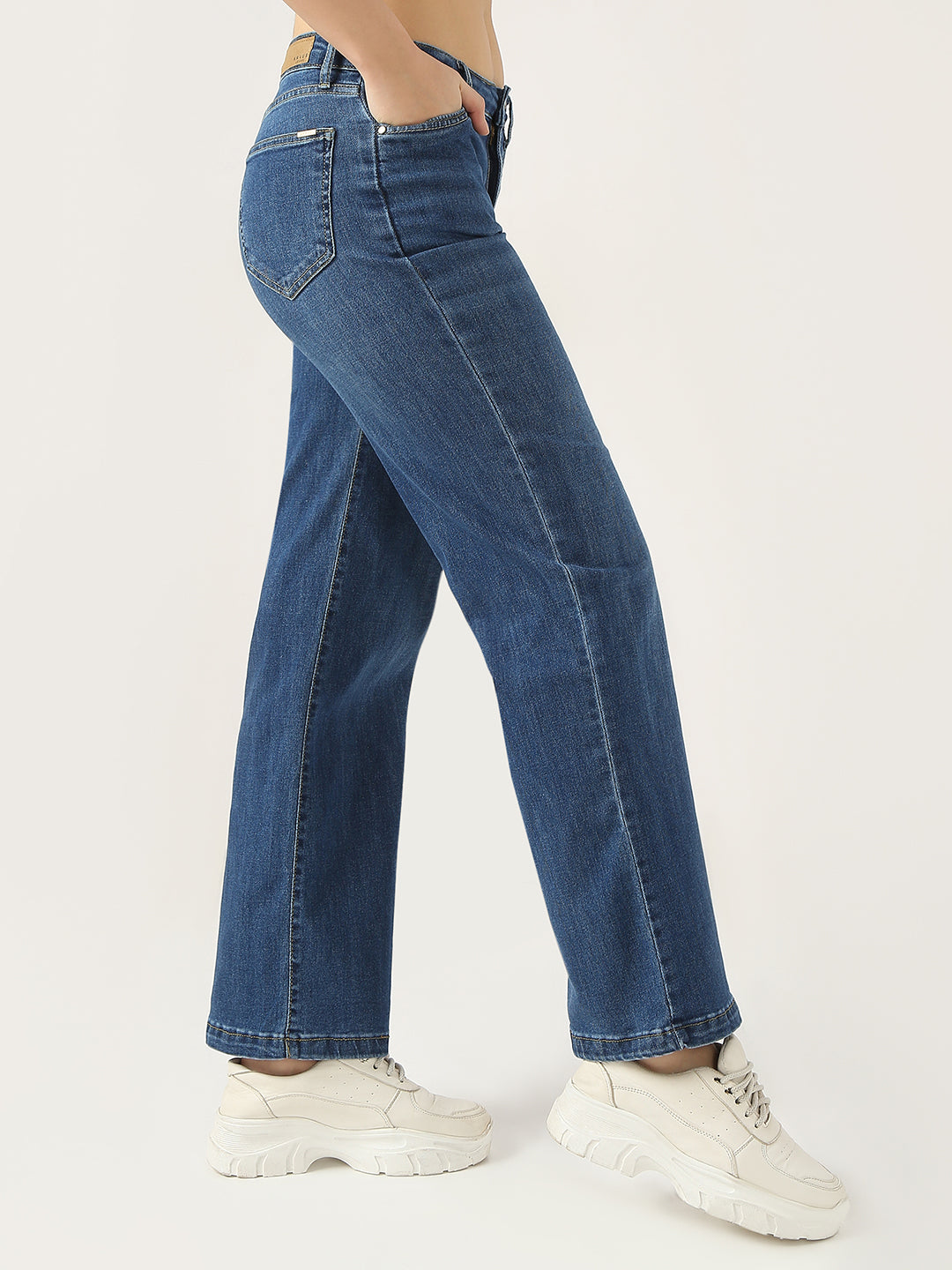 Women High Rise Wide Leg Jeans