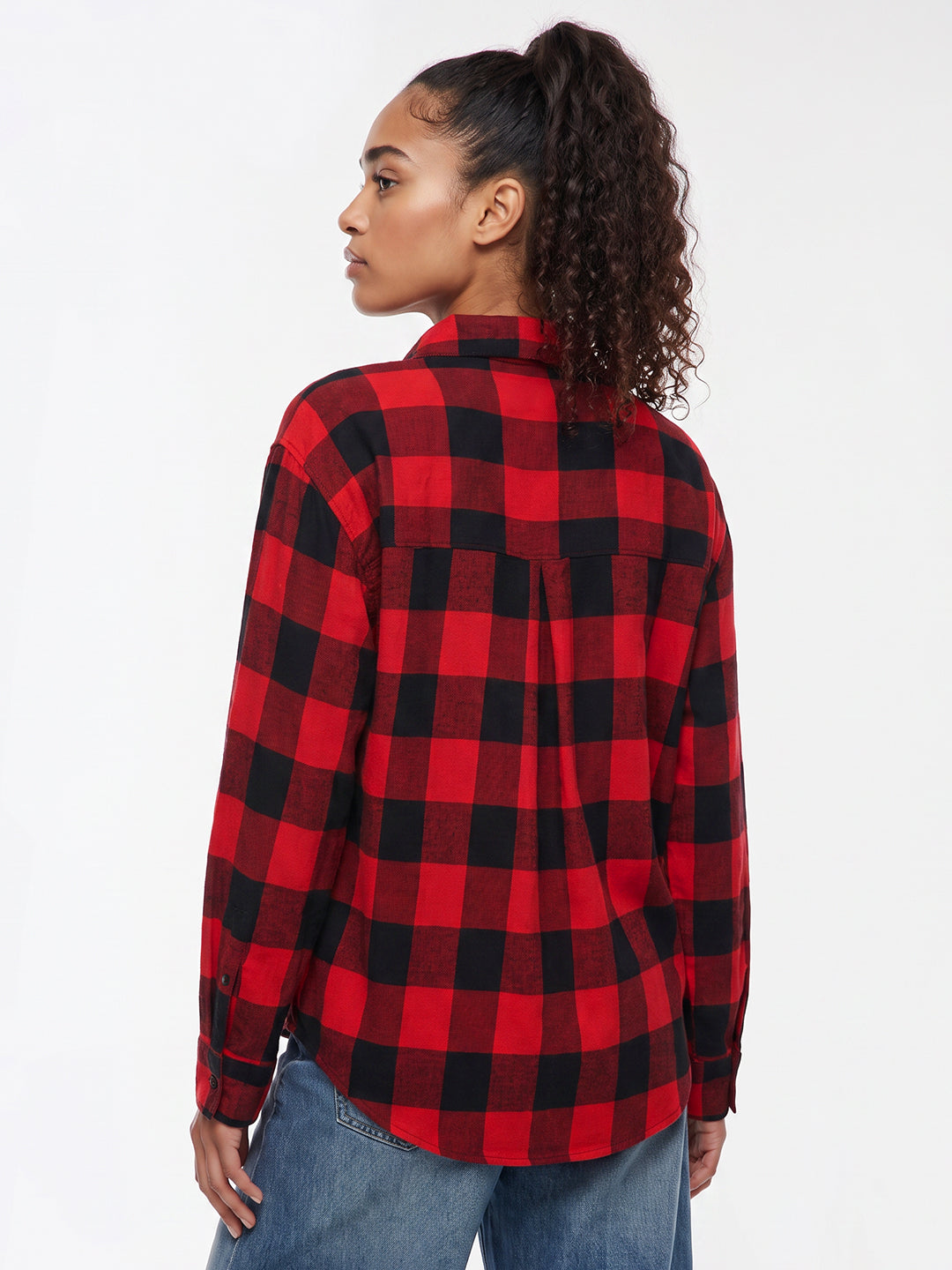 Red/Black Oversized Checked Shirt