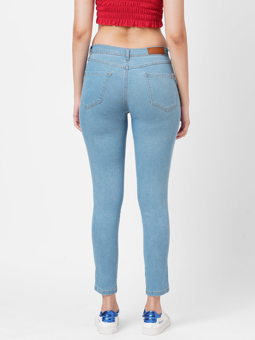 Women Blue Mid-Rise Skinny Jeans
