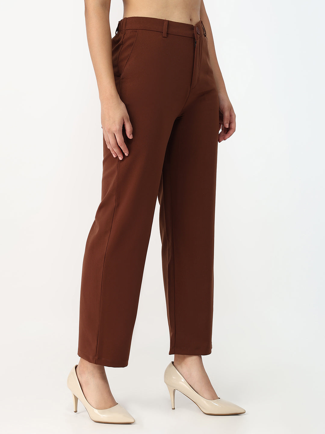 Women Sepia Loose Straight Fit Korean Pants