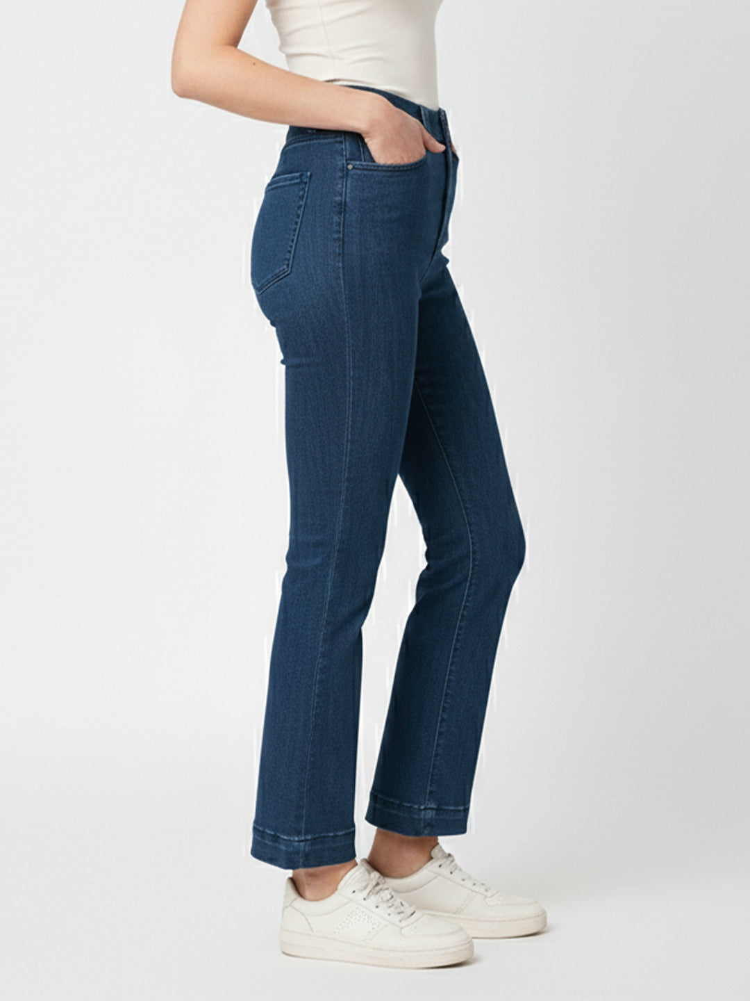 Women Blue High-Rise Mini Flare Jeggings