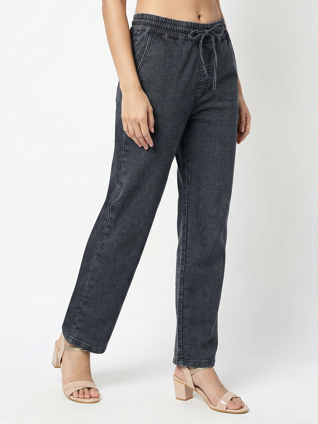Women Dark Blue Mid-Rise Jogger
