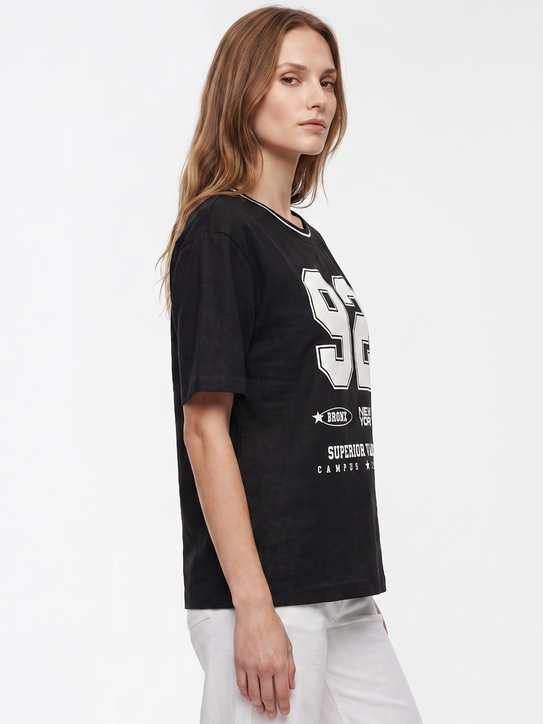 Women Black Oversized T-Shirt