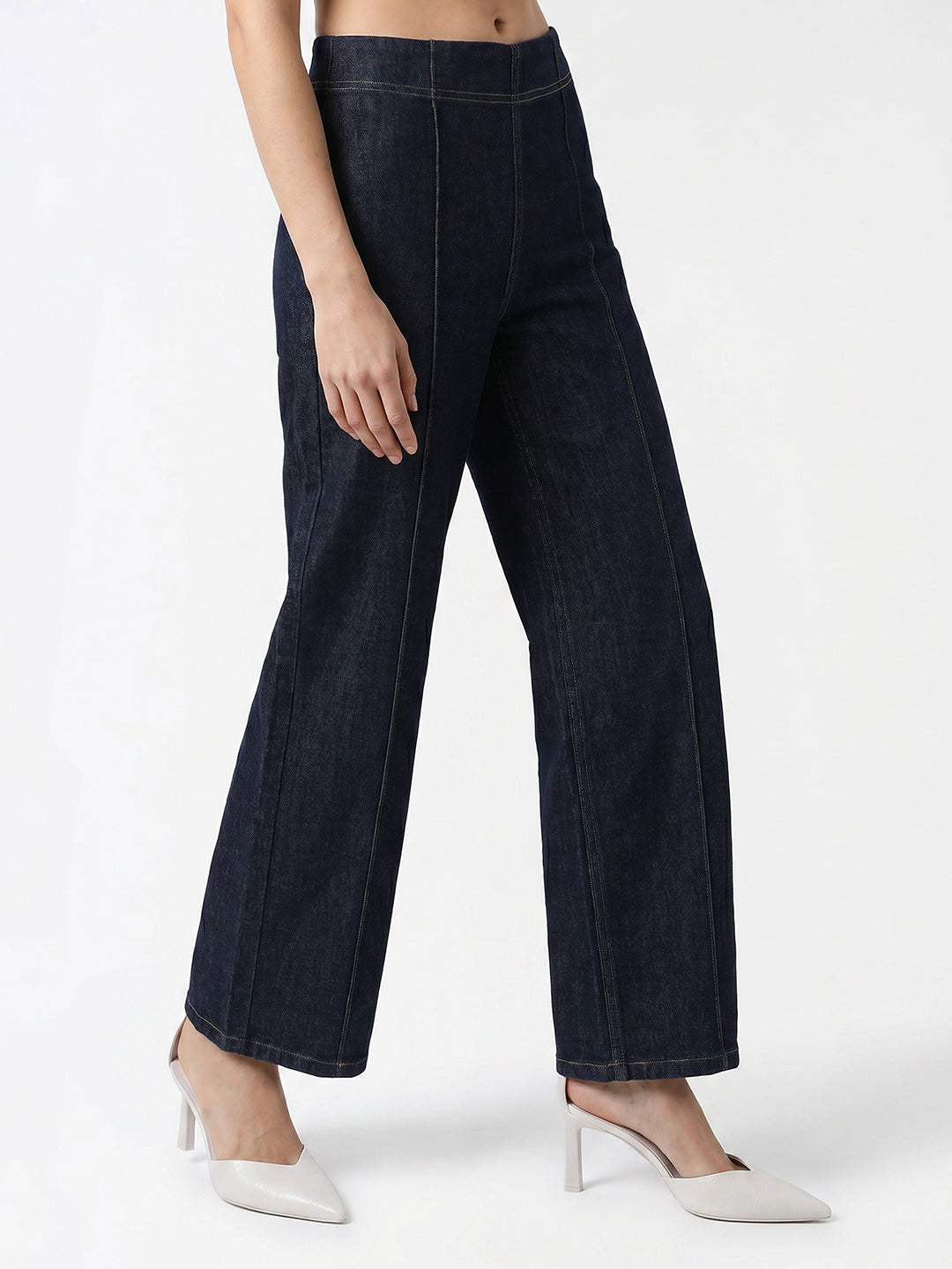 Dark Blue High-Rise Wide Leg Jeans