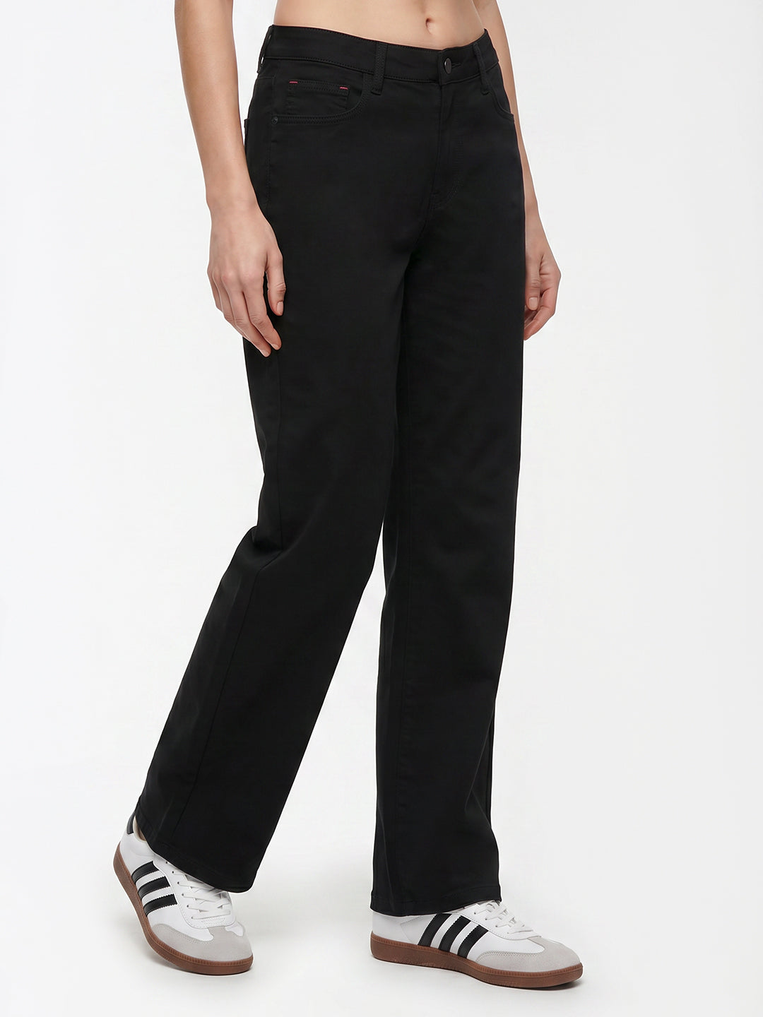 Women Black High-Rise Baggy Jeans