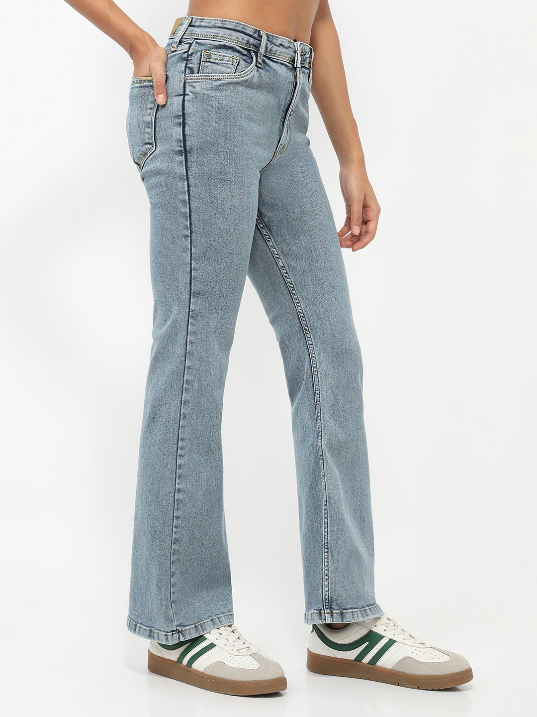 Women Blue High-Rise Flare Jeans