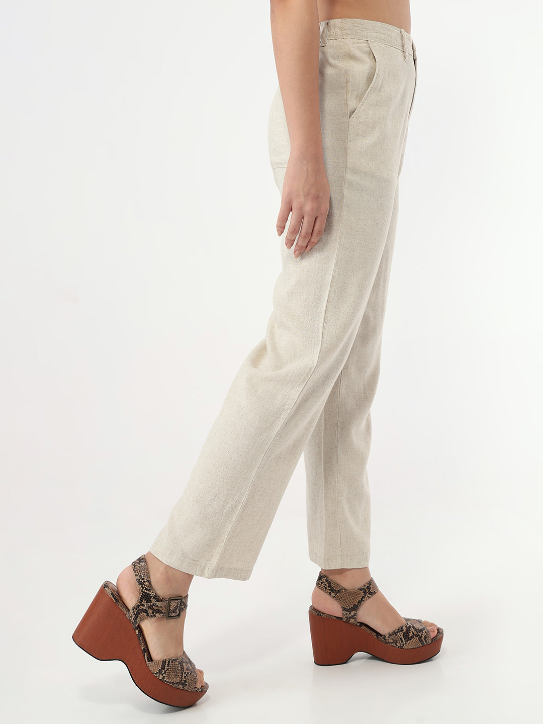 Women Light Natural Loose Straight Pants