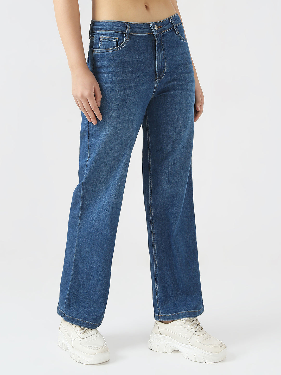 Women High Rise Wide Leg Jeans