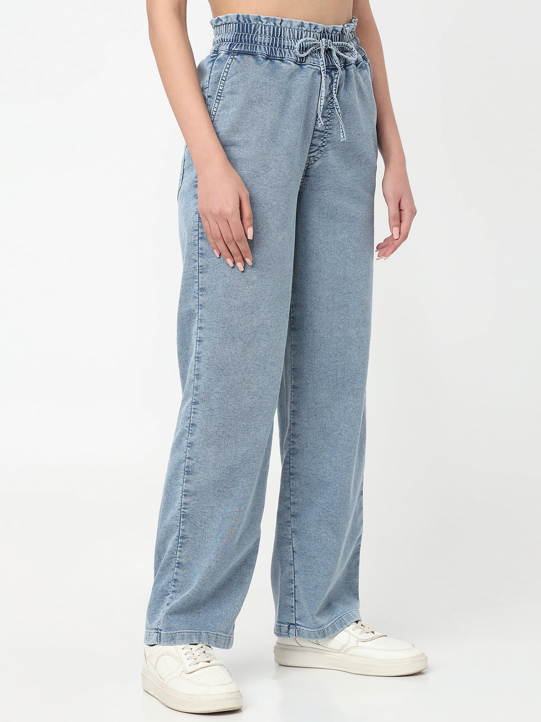 Women Light Blue Denim Jogger